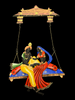 Modern Style Couple On A Swing Metal Wall Hanging / Lixra