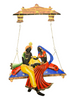 Modern Style Couple On A Swing Metal Wall Hanging / Lixra