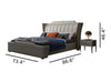 Exceptionally Crafted Minimalist Leather Soft Modern Design Bed / Lixra