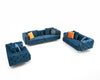 Button Tufted Grandeur Style Fabric Ritzy Sofa Set / Lixra