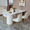 Exotic Design Luxurious Rectangular Marble Top Dining Table / Lixra