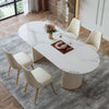 Exotic Design Luxurious Rectangular Marble Top Dining Table / Lixra