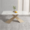 Superb Finish Rectangular Shaped Marble Dining Table - Lixra