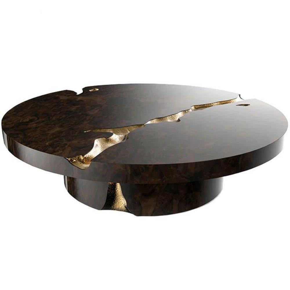 Circular Rustic Wooden Modern Coffee Table / Lixra