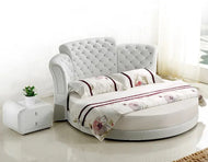 Luxurious Tufted LED Leather Round Bed / Lixra