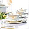 Nordic Light Luxurious Floral Printed Ceramic Dinnerware Set / Lixra