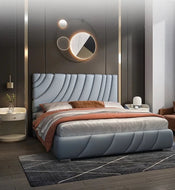 Elegant Modern Leather Upholstered Bed / Lixra
