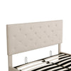 Splendacious Design Button Tufted Linen Fabric Bed-Lixra