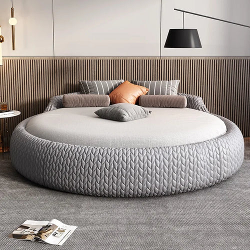 Sophisticated Designed Enduring Leather Round Bed / Lixra