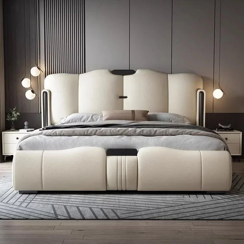 Magnolious Design Modern Leather Bed / Lixra