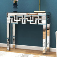 Geometric Design Mirrored Accent Table / Lixra