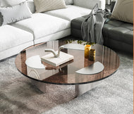 Modern Round Shaped Glass Coffee-Table / lixra