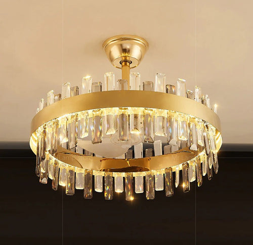 Modern Illuminative Ceiling Fan with Chandelier / Lixra