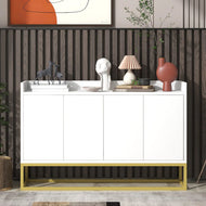 Sleek White Multi Storage Buffet Table / Lixra