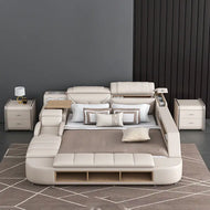 Multi-Functional Resplendent Smart Leather Bed / Lixra