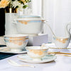 Nordic Light Luxurious Floral Printed Ceramic Dinnerware Set / Lixra