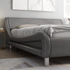 Modern Luxurious Wave Design Sublime King Size Leather Bed - Lixra