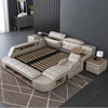 Contemporary High-Defined Multi-Functional Resplendent Leather Bed - Lixra