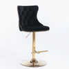 Tufted Backrest Nail-Trim Design Velvet High Raised Stool / Lixra