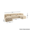Resplendent Button Tufted Comfy Fabric Upholstered Sectional Sofa / Lixra