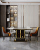 Modern Multi-Functional Marble-Top Dining Table with Lazy SuSan / Lixra