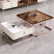 Modern Marble Coffee Table With Storage / Lixra