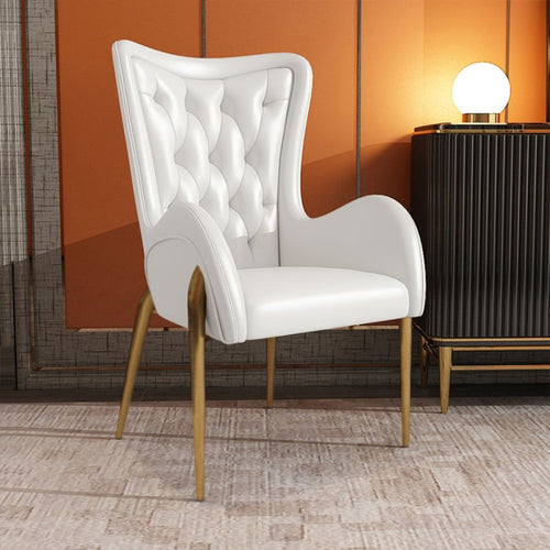 Spectacular Leather And Tufted Dining Chair / Lixra
