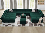 Luxurious Velvet Fabric Sectional Sofa / Lixra