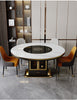 Modern Multi-Functional Marble-Top Dining Table with Lazy SuSan / Lixra