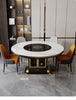 Modern Multi-Functional Marble-Top Dining Table with Lazy Susan / Lixra