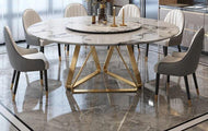 Elegant Round Marble Dining Table Set / Lixra