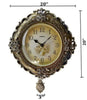 Golden Finish Antique Style Pendulum Attached Wall Clock - Lixra