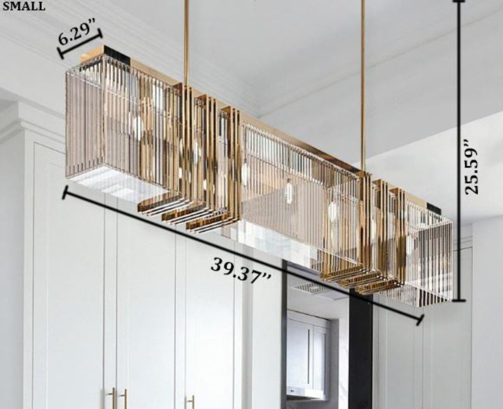 Modern Bright Rectangular Design Chandelier Lighting / Lixra