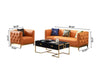 Glossy Finish Fine Furnished Leather Sofa Set - Lixra