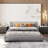 Spectacular Upholstered Leather Platform Queen bed with LED Light