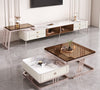 Modern Luxurious Marble Top Coffee Table With Storage / Lixra