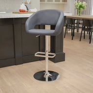 Adjustable Leather Upholstered Bar Stool Set of 3 / Lixra
