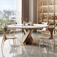 Harmonious Marble-Top Expandable Dining Table / Lixra