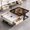 Modern Luxurious Marble Top Coffee Table With Storage / Lixra