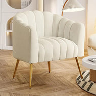 Pumpkin Style Velvet Fabric Accent Chair / Lixra