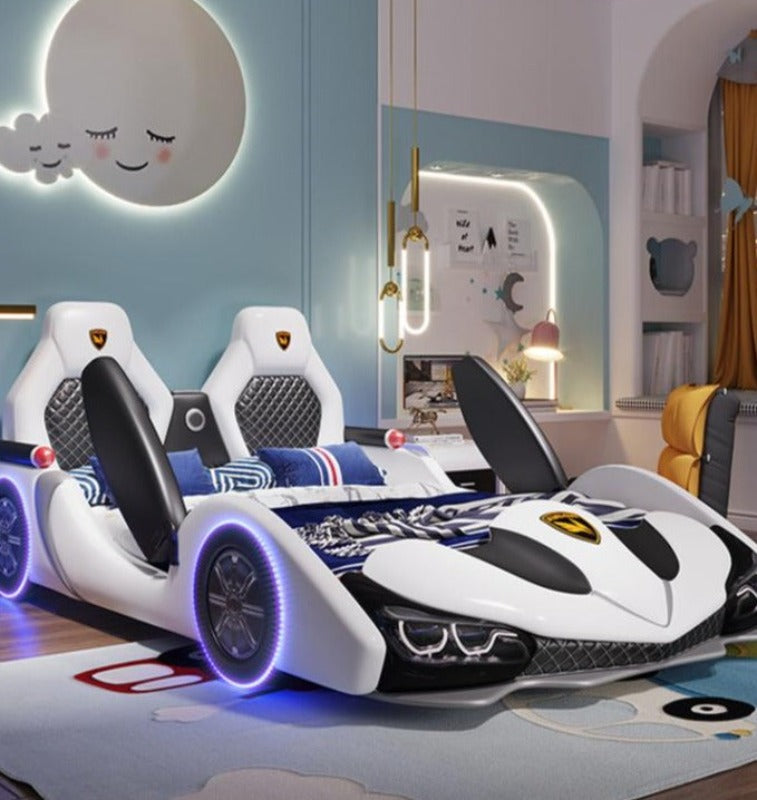 Bed Ride Innovative Car Design Leather Kids Bed for Dreams - Lixra.com