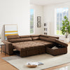 Modern Endearing Cozy Leather Sofa Bed With Ottoman - Lixra