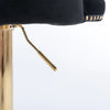 Tufted Backrest Nail-Trim Design Velvet High Raised Stool / Lixra
