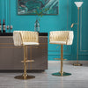 Magnificent Design Golden Finish Rotational Velvet High Raised Chairs / Lixra