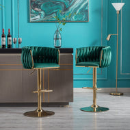 Magnificent Design Golden Finish Rotational Velvet High Raised Chairs / Lixra