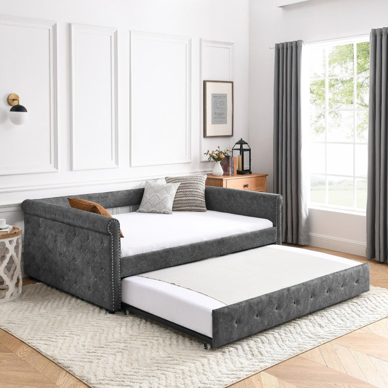 Contemporary Style Multi-Functional Button Tufted Sofa Bed /Lixra