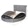 Modern Sophisticated Button Tufted Cozy Backrest Round Bed-Lixra