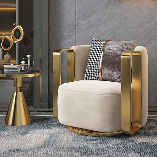 Modern Distinctive Luxury Velvet Fabric Accent Chair / Lixra