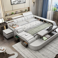 Contemporary Design Stunning Smart Leather Bed / Lixra