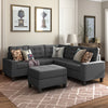 Modern Enticing Fabric Sectional Sofa With Ottoman - Lixra